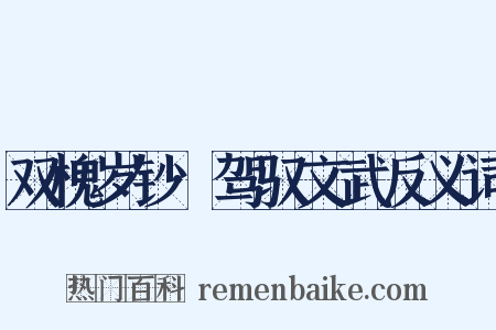 双槐岁钞·驾驭文武反义词是什么意思的图片